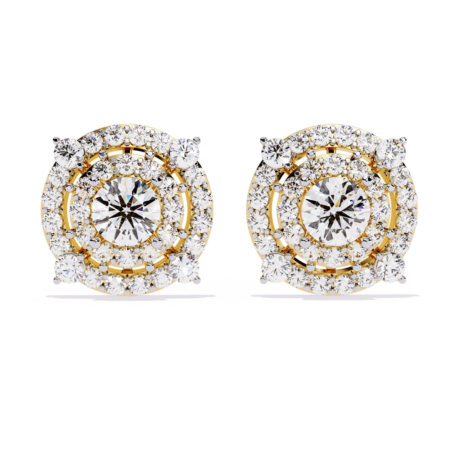 Multi-Halo Diamond Earrings