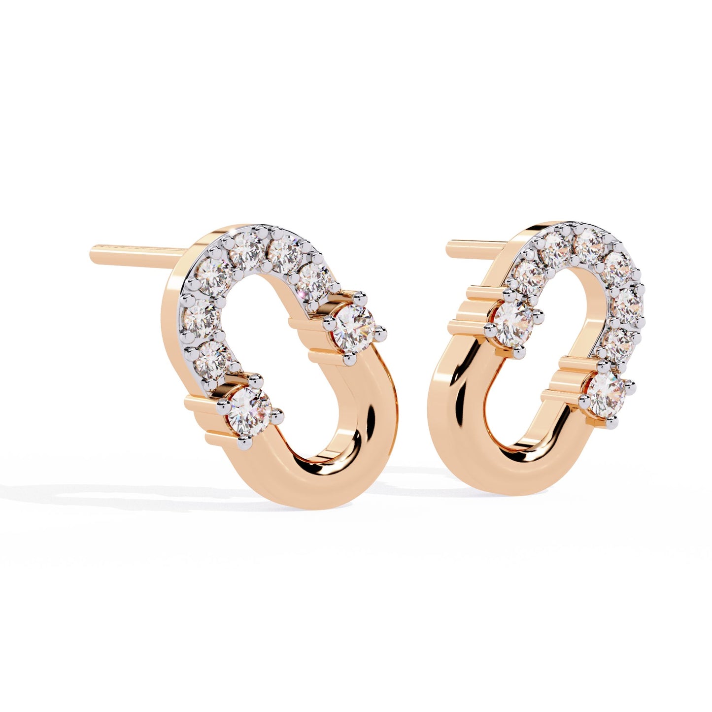 Minimalist Oval Diamond Earrings