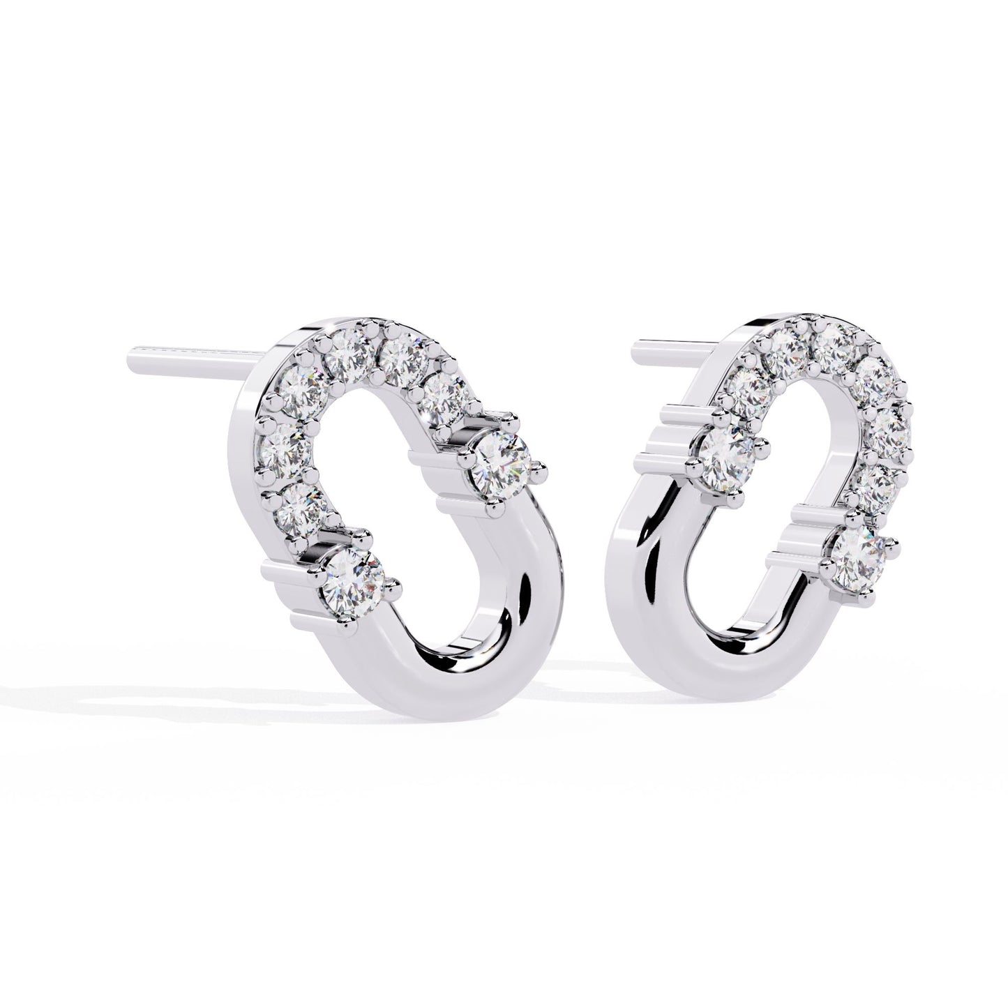 Minimalist Oval Diamond Earrings