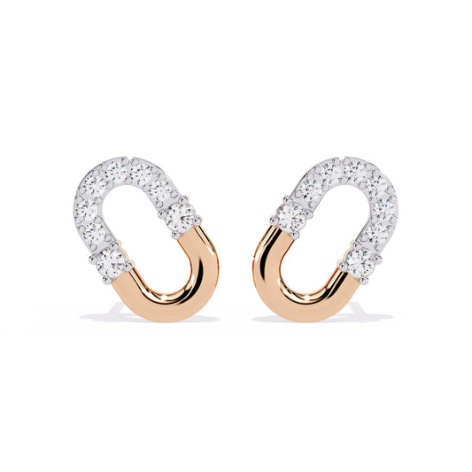 Minimalist Oval Diamond Earrings