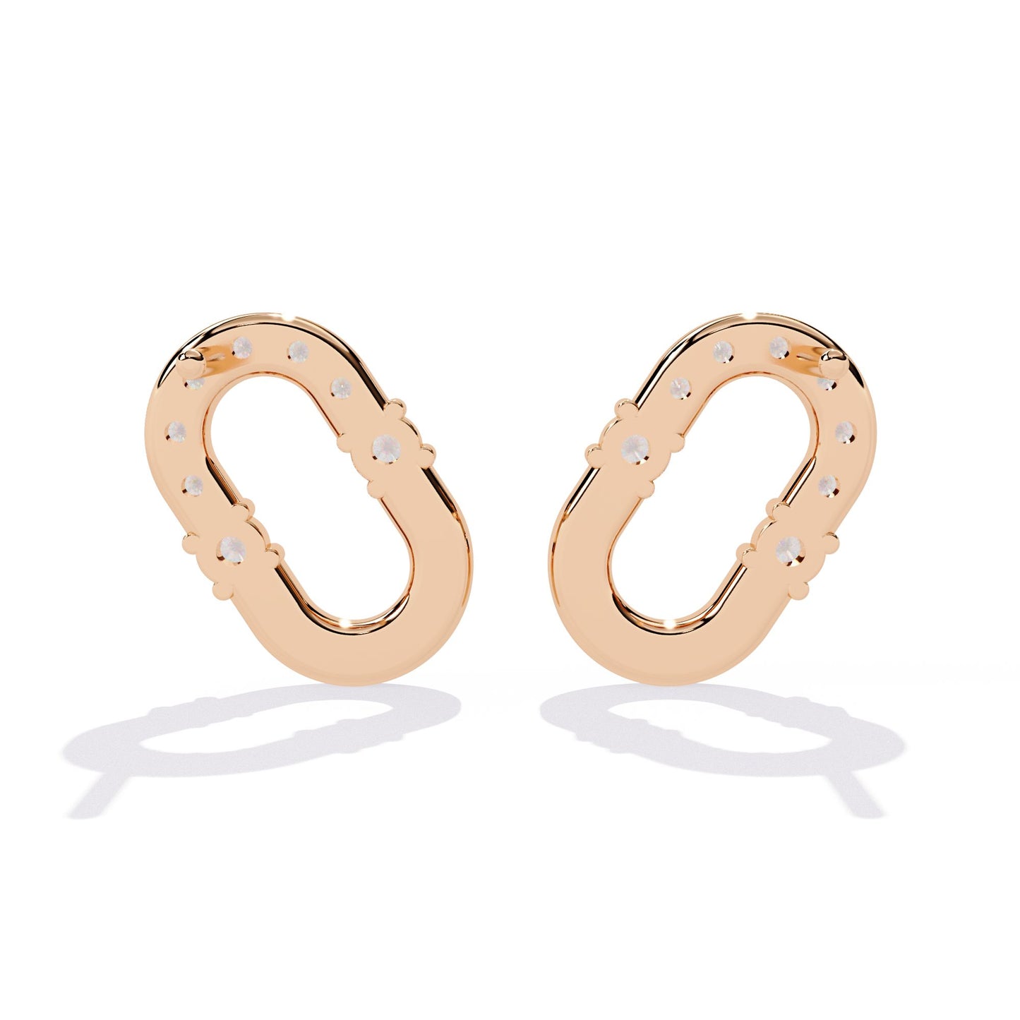 Minimalist Oval Diamond Earrings