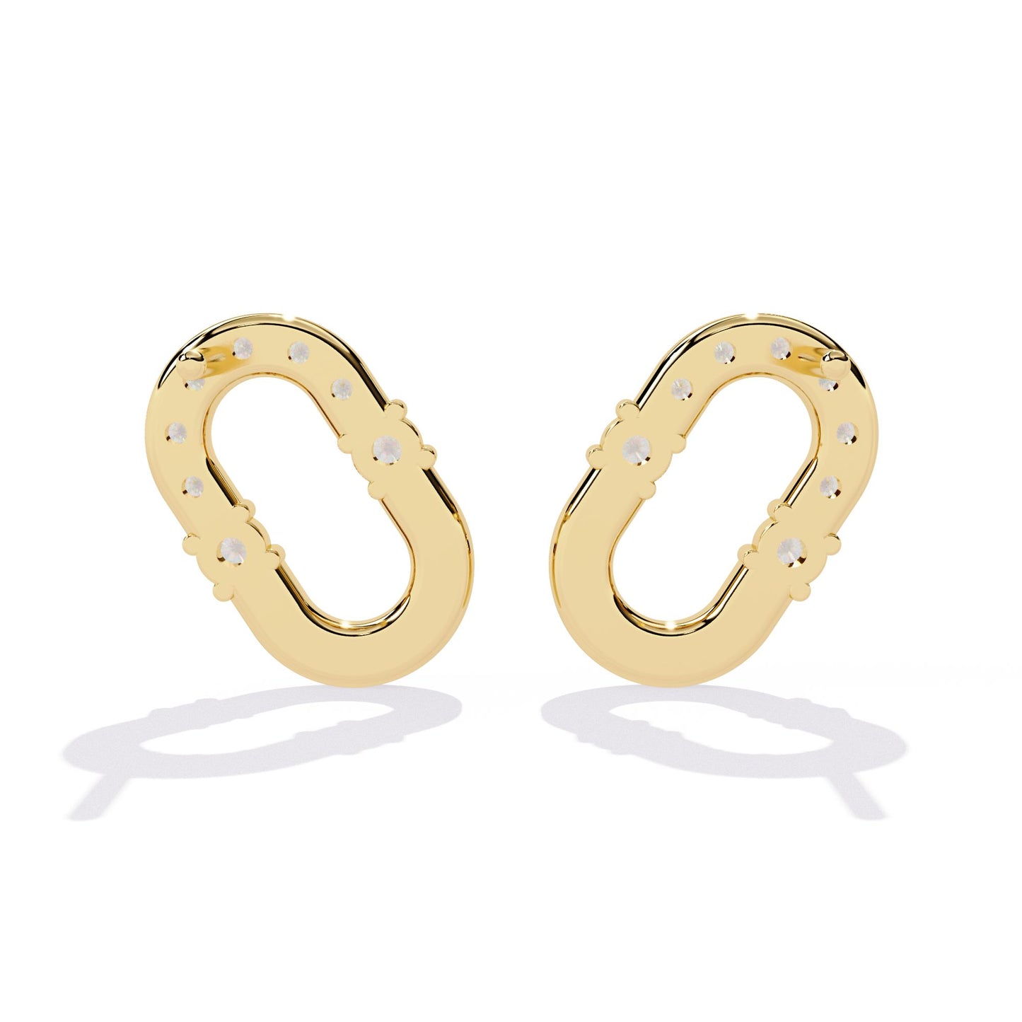 Minimalist Oval Diamond Earrings