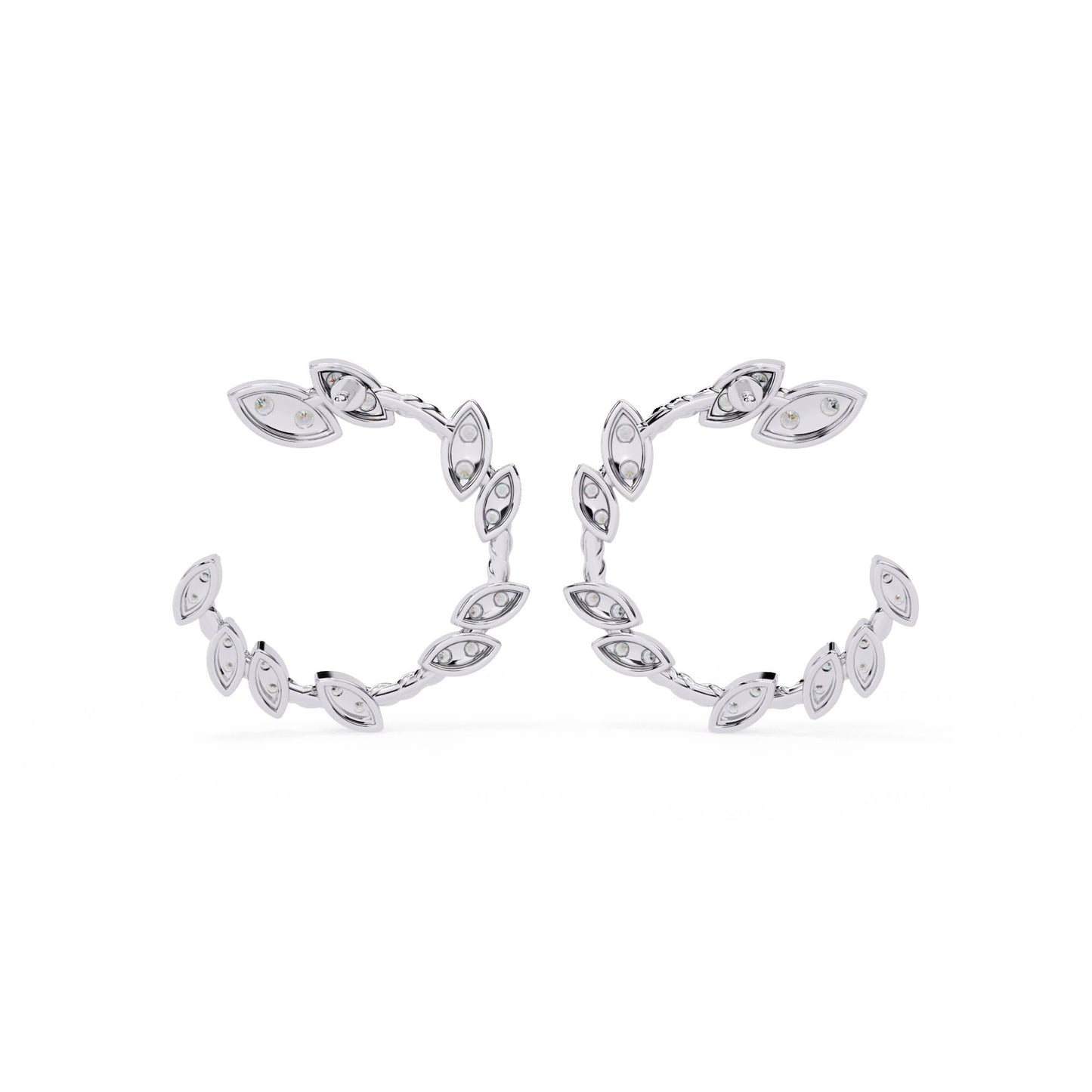 Leaf Design Hoop Earrings