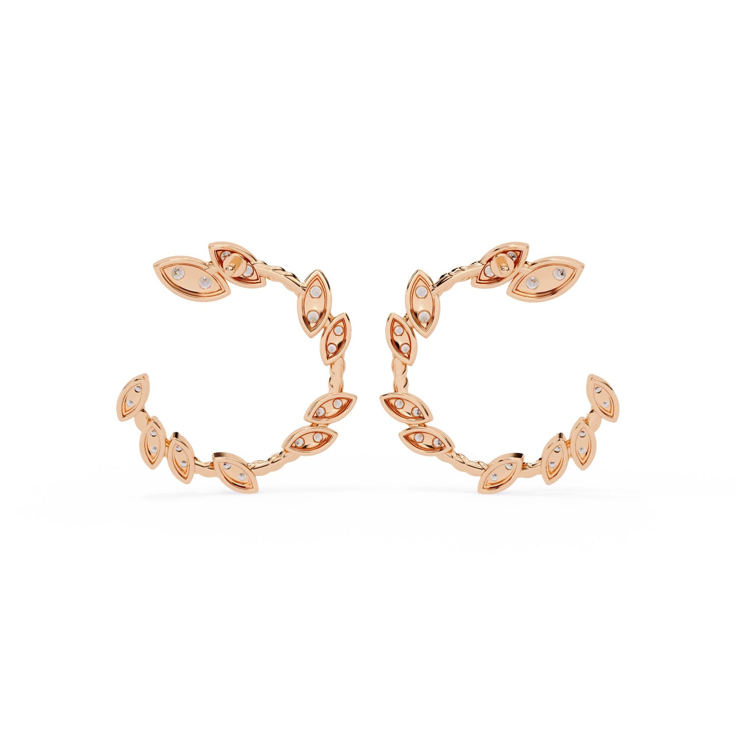 Leaf Design Hoop Earrings