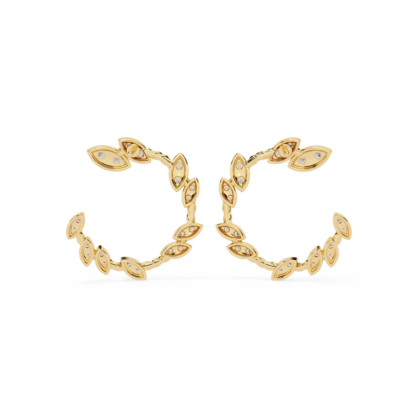 Leaf Design Hoop Earrings