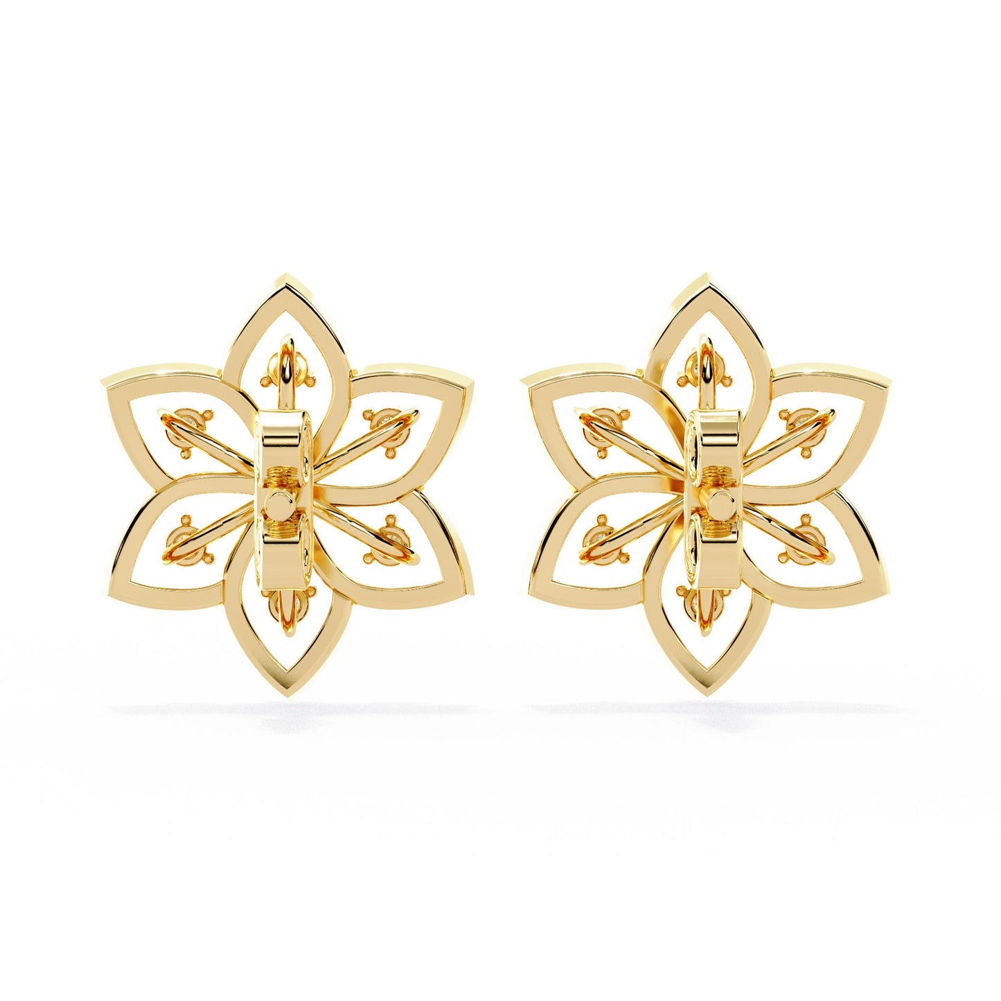 Pretty  Flower Studs with Diamond Sparkle