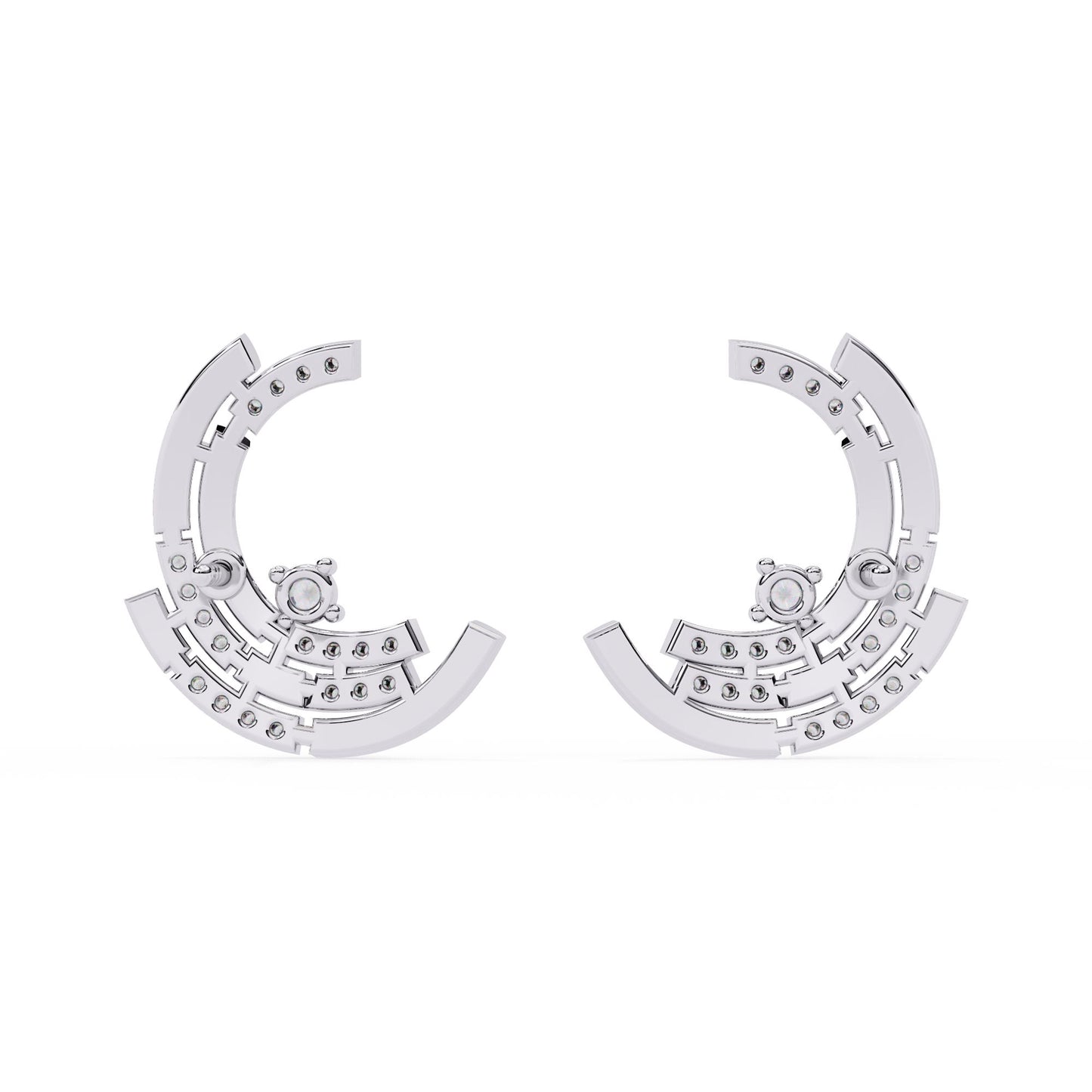 Modern Hoop Diamond Earrings