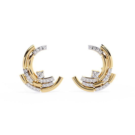 Modern Hoop Diamond Earrings