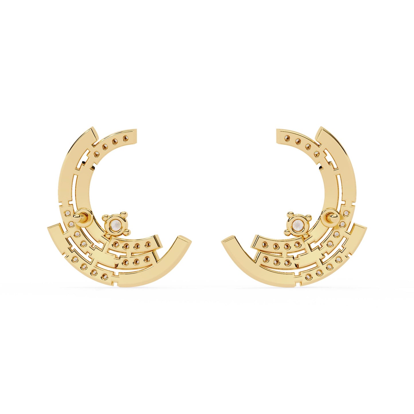 Modern Hoop Diamond Earrings