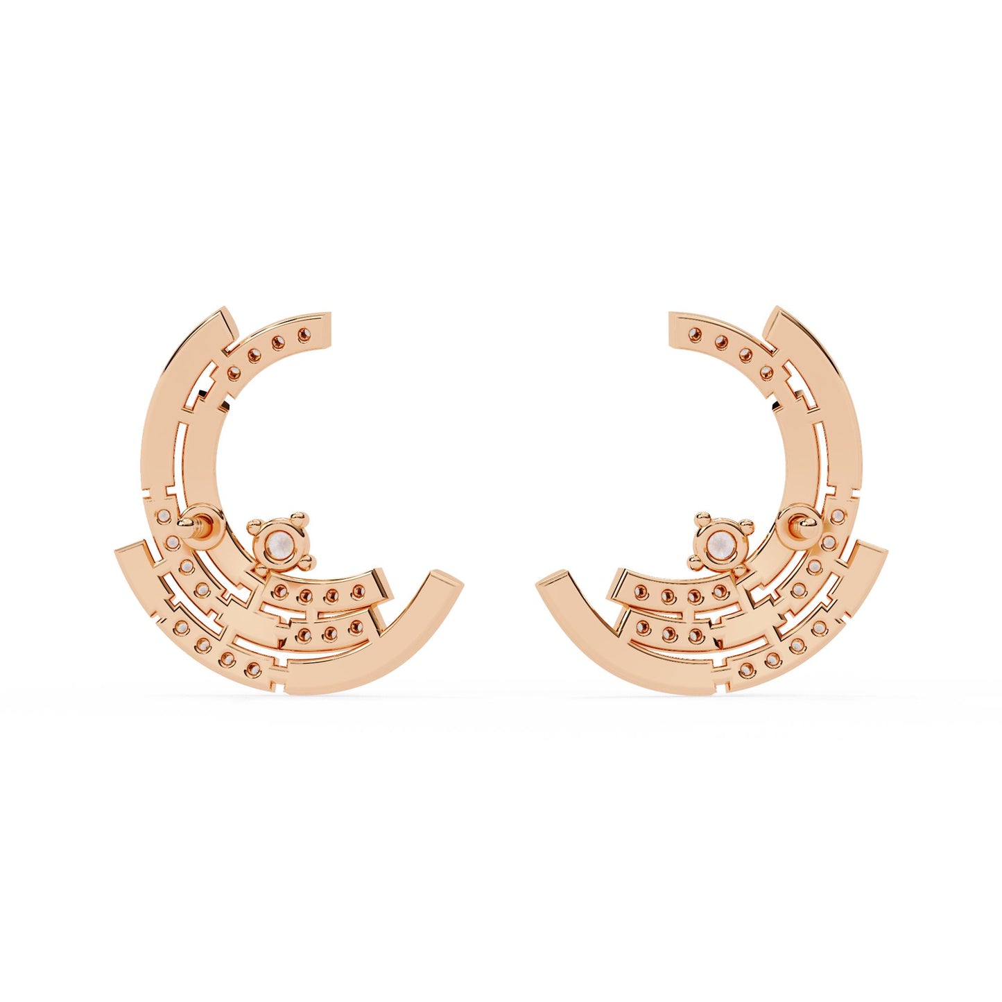 Modern Hoop Diamond Earrings