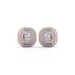 Centre 1 Carat Each Layered Diamond Studs Earring