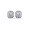 Centre 1 Carat Each Layered Diamond Studs Earring