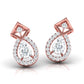 40 Pointers Solitaire Pear Diamond Teardrop Earring With Square Setting