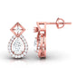 40 Pointers Solitaire Pear Diamond Teardrop Earring With Square Setting