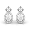 40 Pointers Solitaire Pear Diamond Teardrop Earring With Square Setting