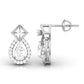 40 Pointers Solitaire Pear Diamond Teardrop Earring With Square Setting