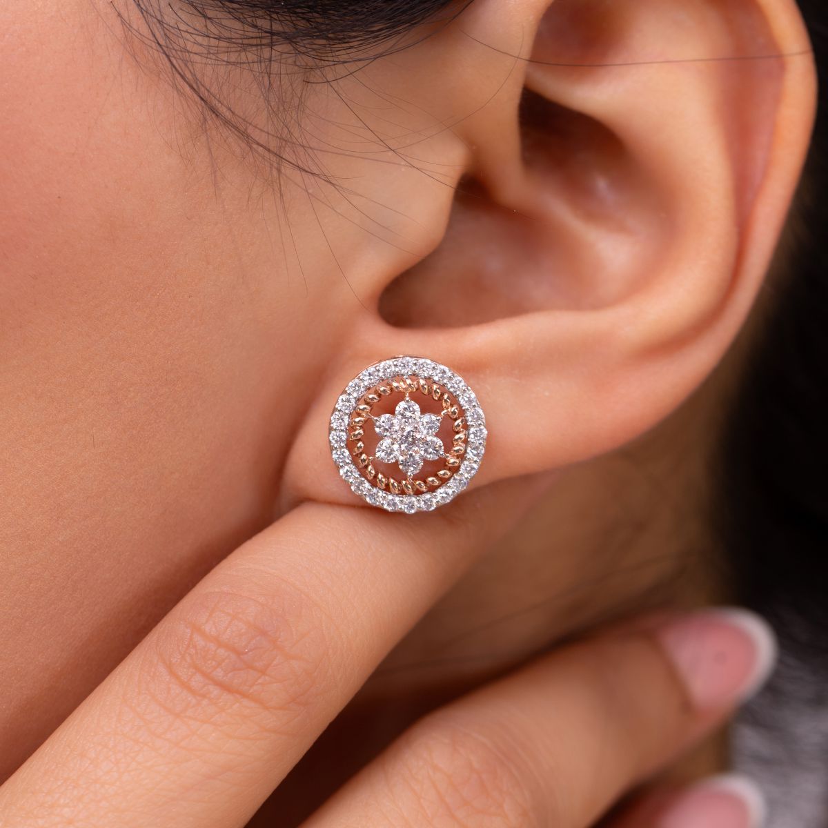 Floral Radiance Circle Earrings