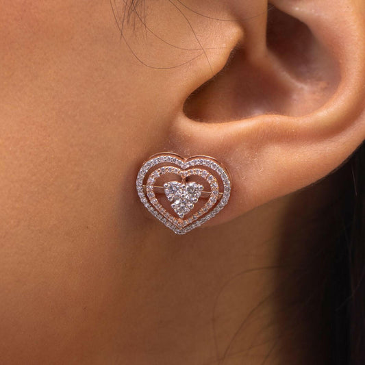 Eternal Love Heart Studs