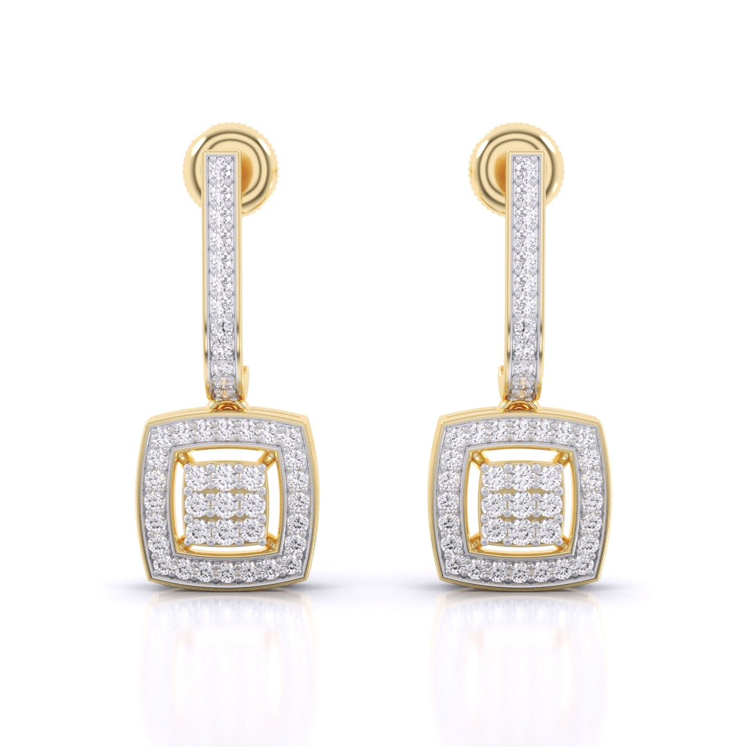 Sleek Drop Diamond Earrings