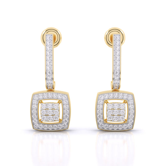 Sleek Drop Diamond Earrings