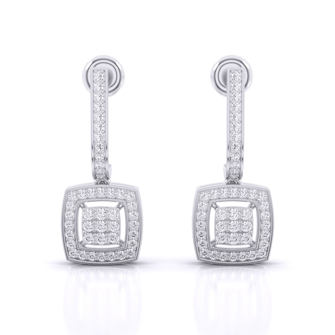 Sleek Drop Diamond Earrings