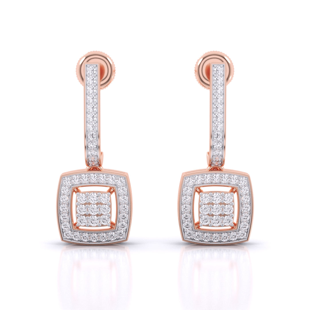 Sleek Drop Diamond Earrings