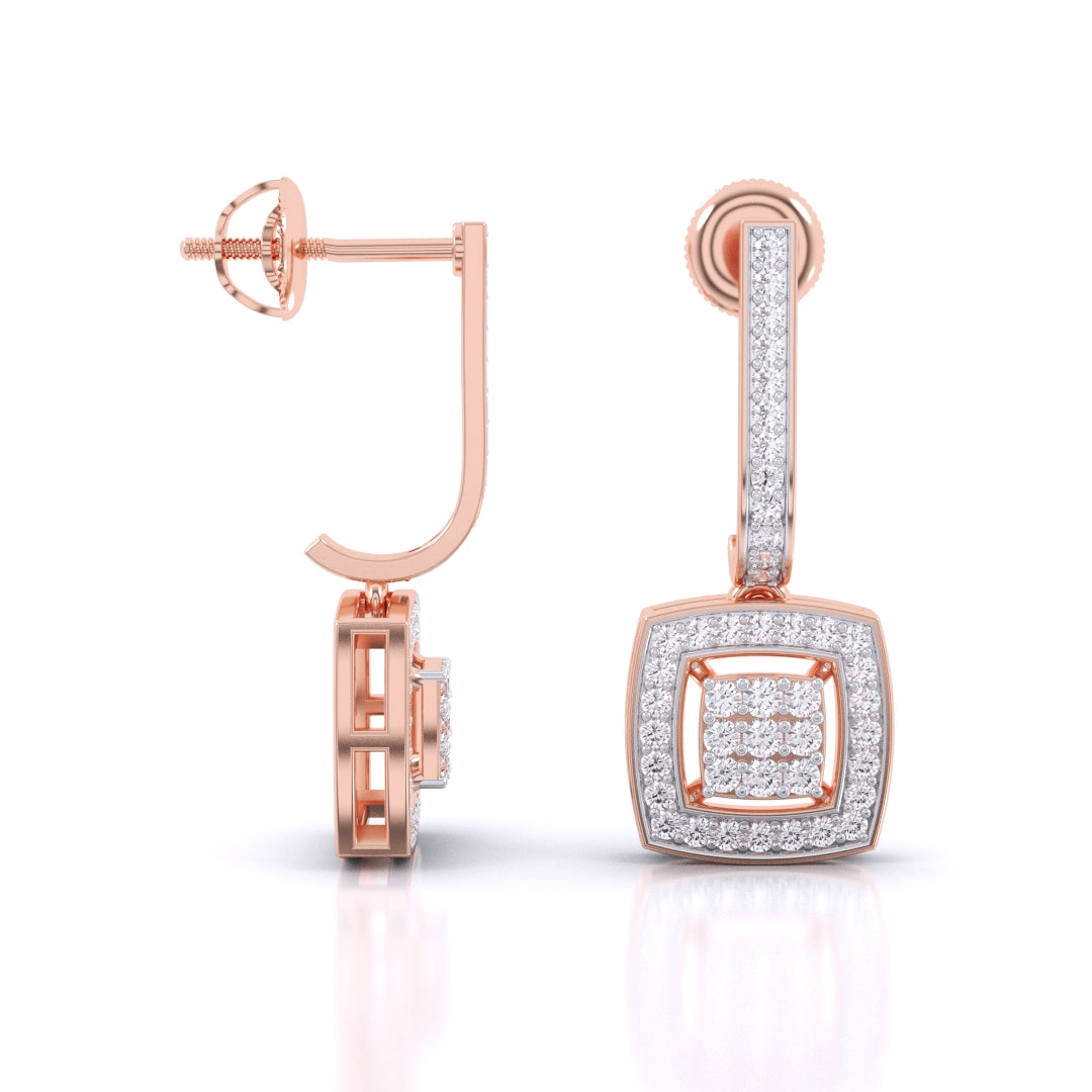 Sleek Drop Diamond Earrings