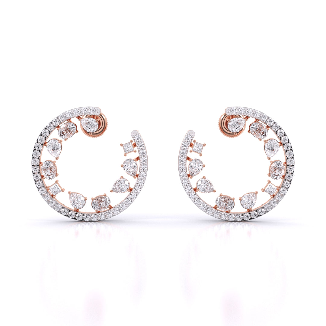 Multi Shape Open Hoop Earring