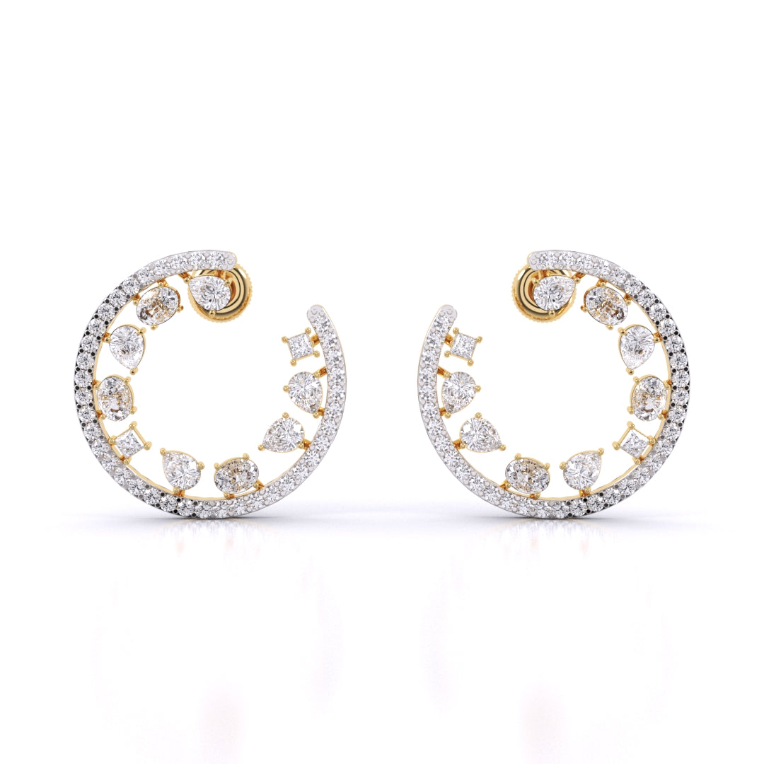 Multi Shape Open Hoop Earring