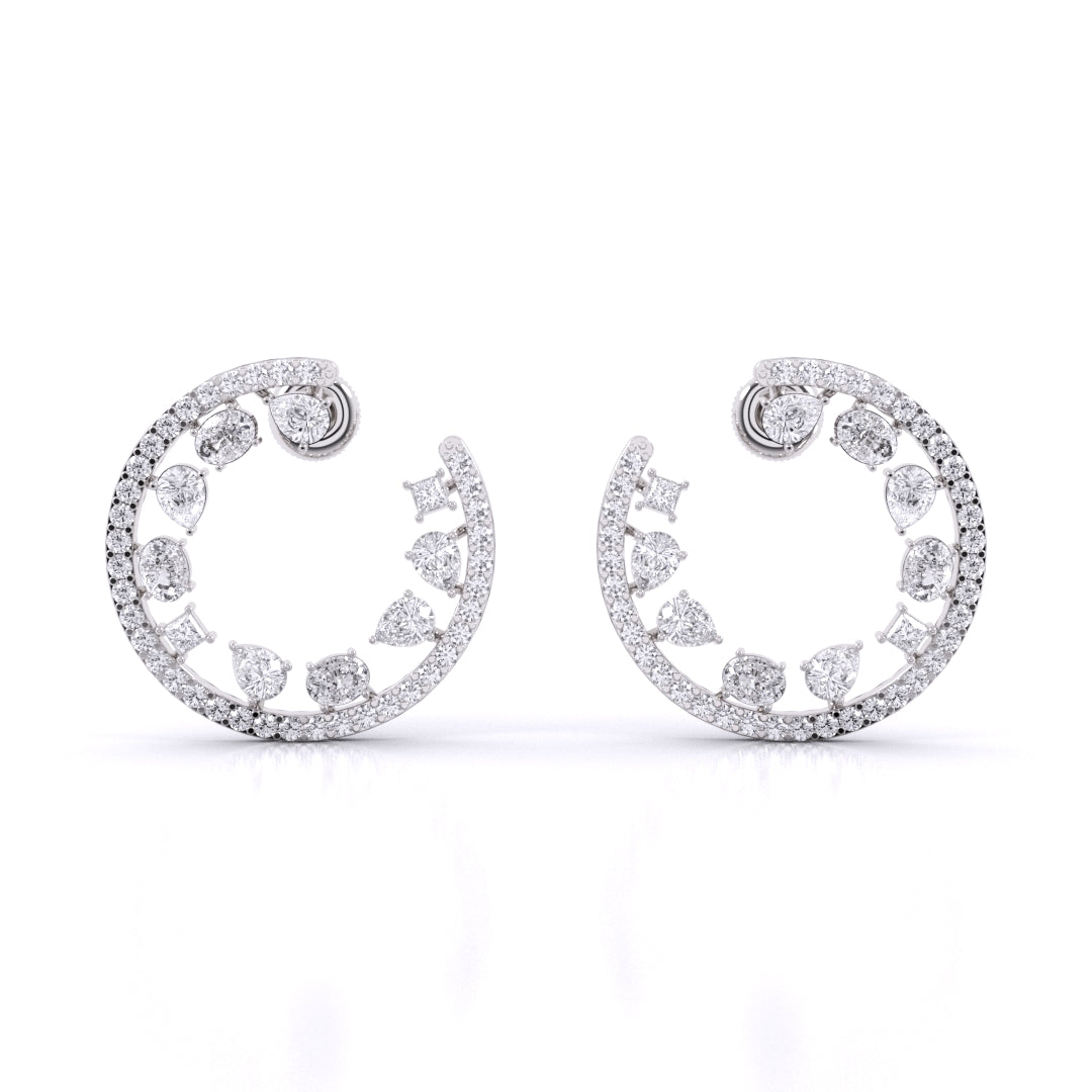 Multi Shape Open Hoop Earring