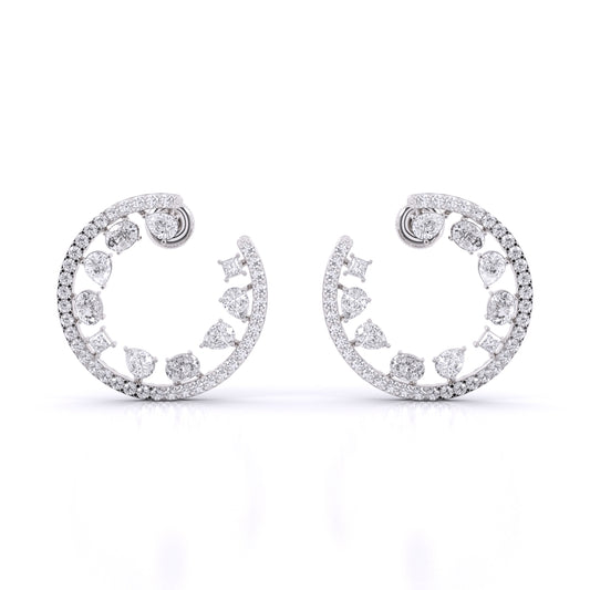 Multi Shape Open Hoop Earring