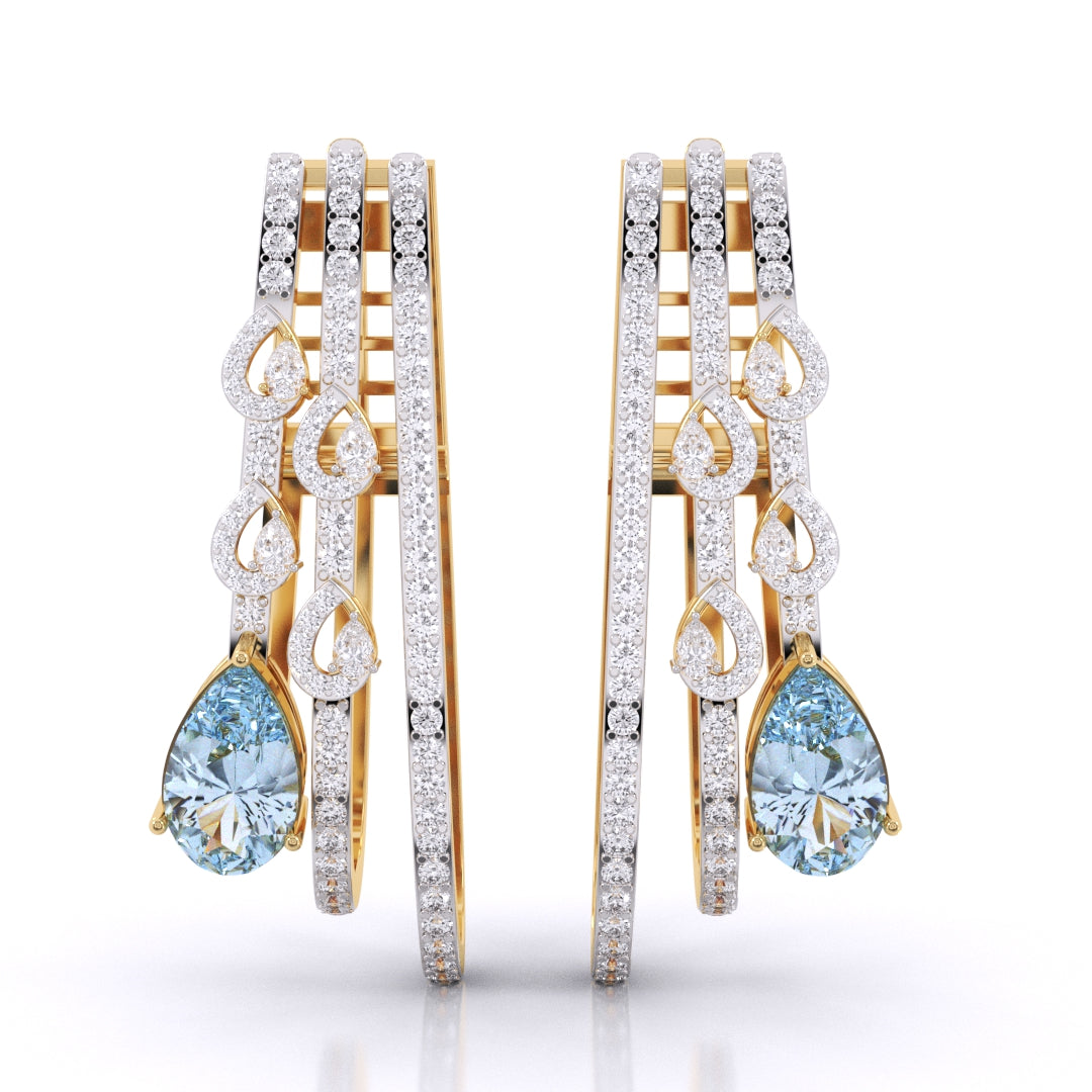 Pear Shape Aquamarine Earrings