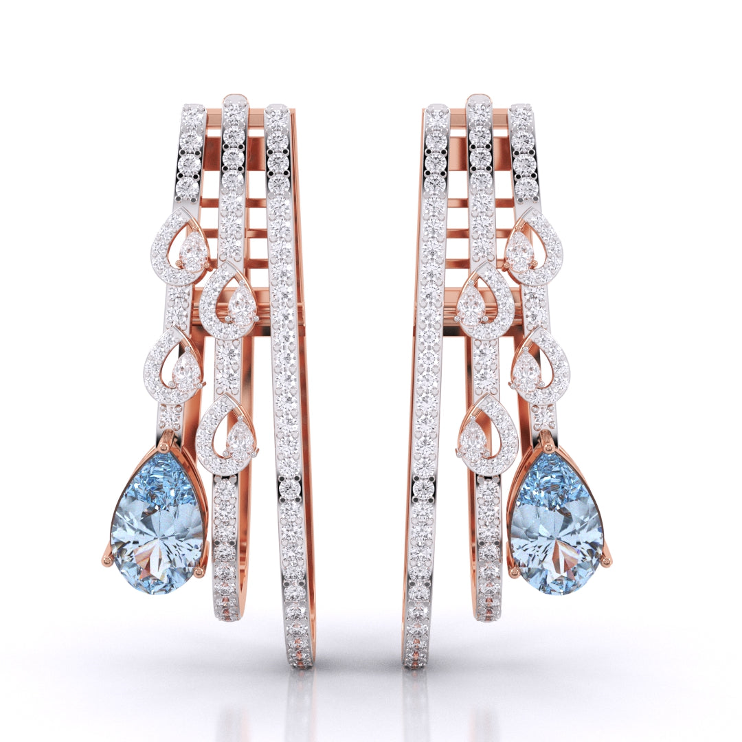 Pear Shape Aquamarine Earrings