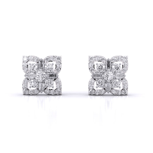 Antique Diamond Cluster Studs