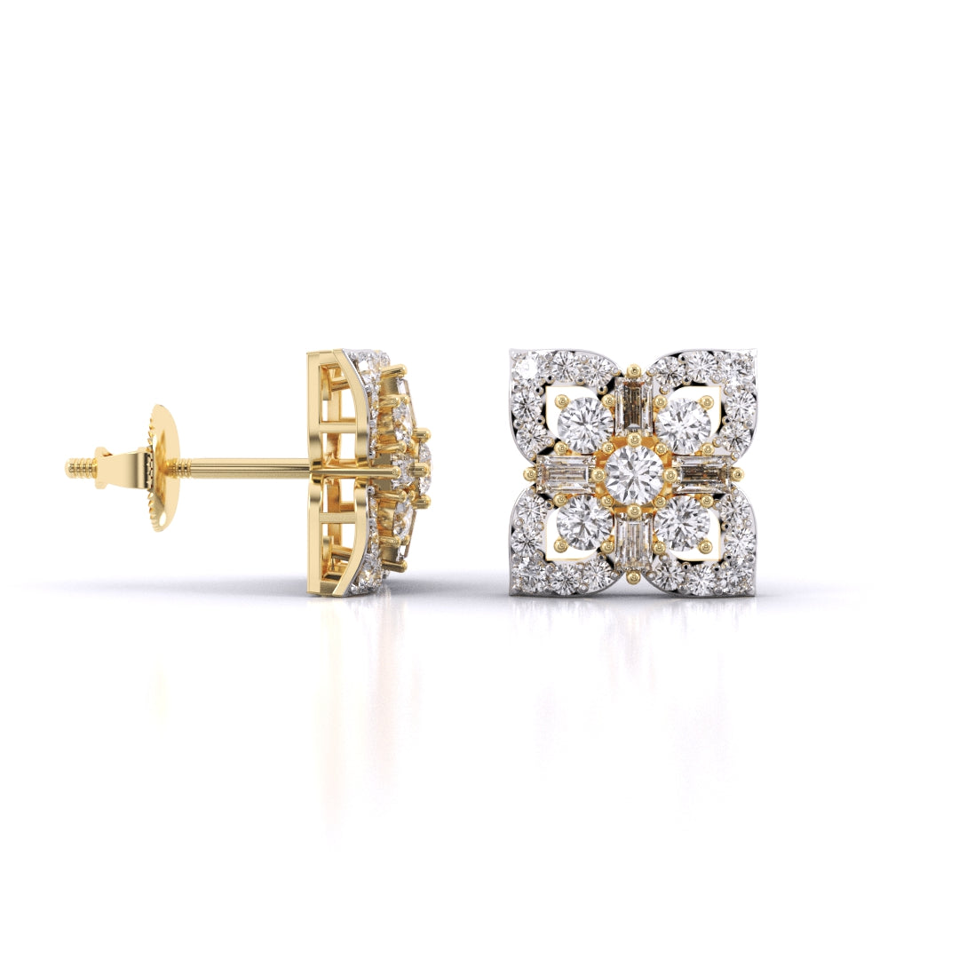 Antique Diamond Cluster Studs