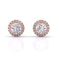 Round Brilliant Cut Diamond Halo Earrings