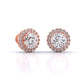 Round Brilliant Cut Diamond Halo Earrings