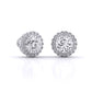 Round Brilliant Cut Diamond Halo Earrings