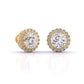 Round Brilliant Cut Diamond Halo Earrings