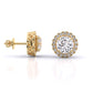 Round Brilliant Cut Diamond Halo Earrings