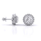 Round Brilliant Cut Diamond Halo Earrings