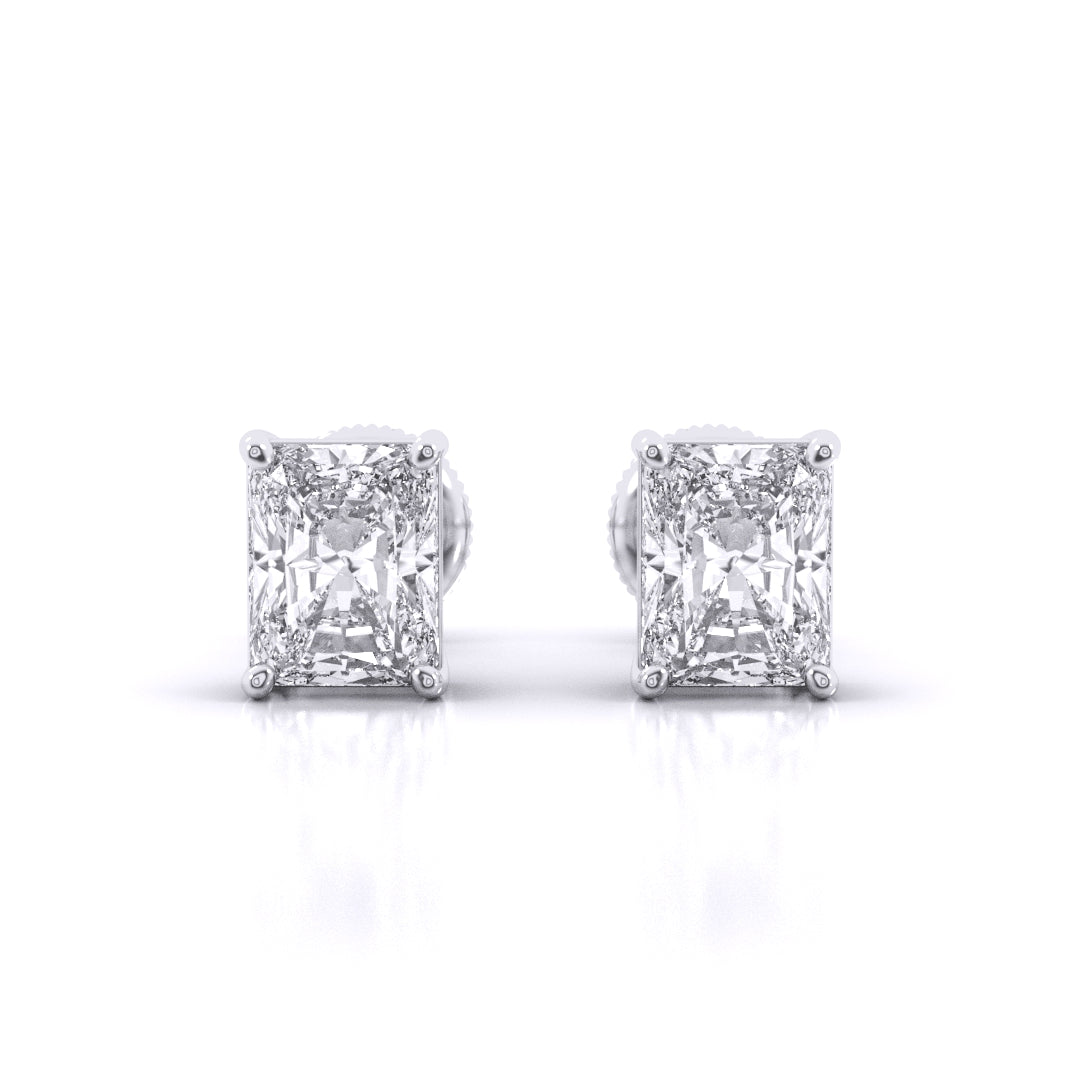 Radiant Cut Solitaire Earrings