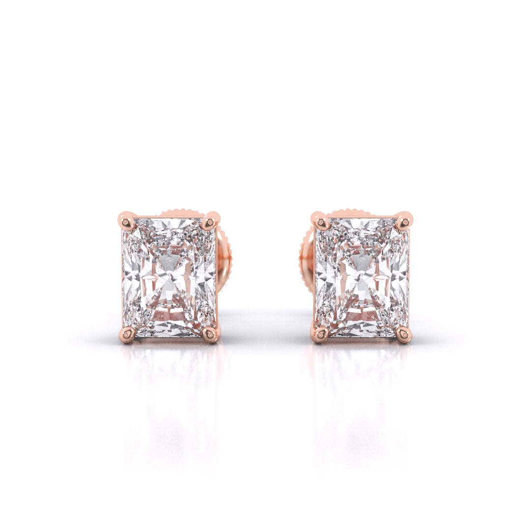 Radiant Cut Solitaire Earrings