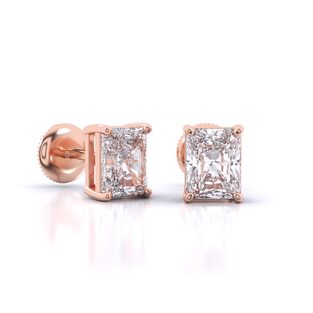 Radiant Cut Solitaire Earrings