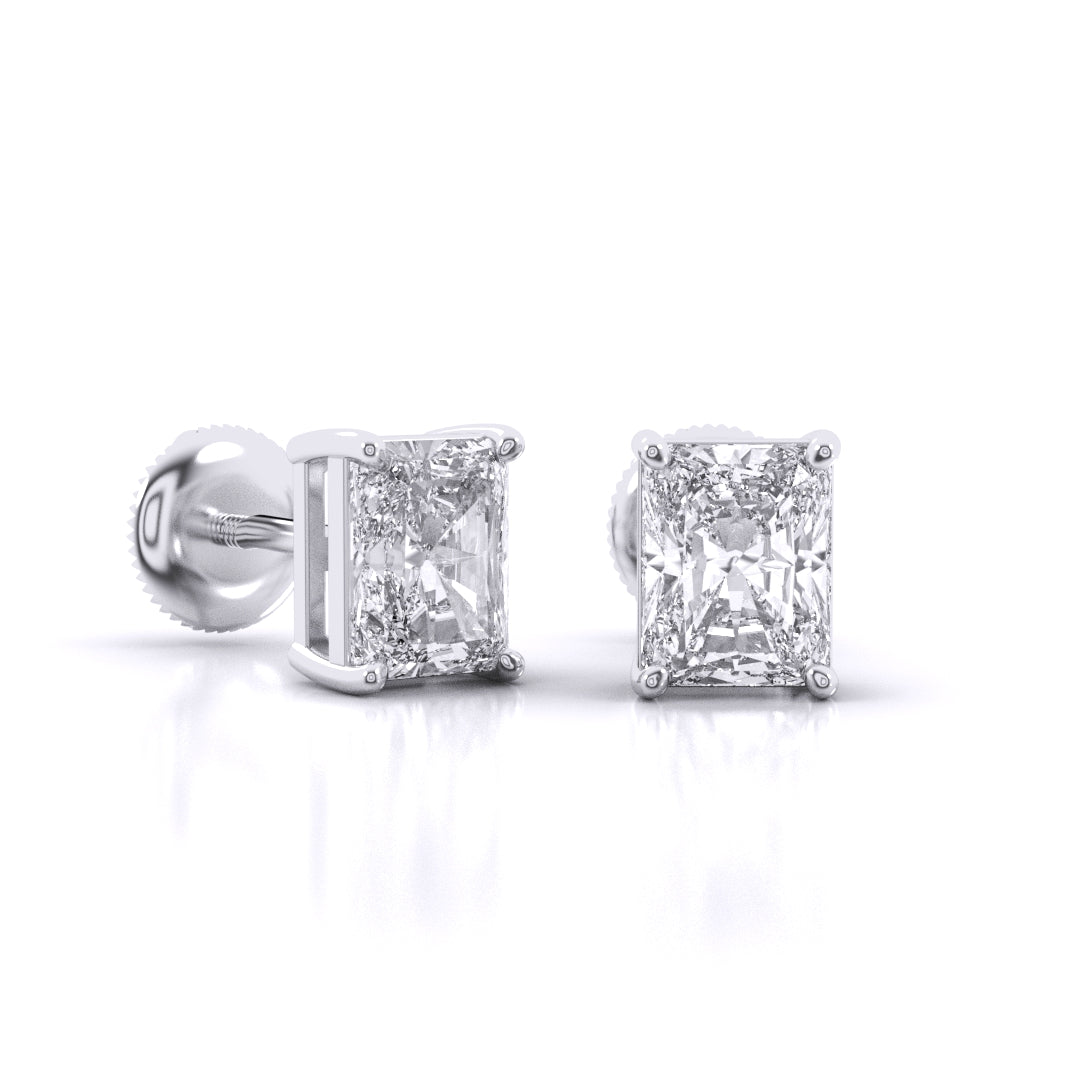 Radiant Cut Solitaire Earrings