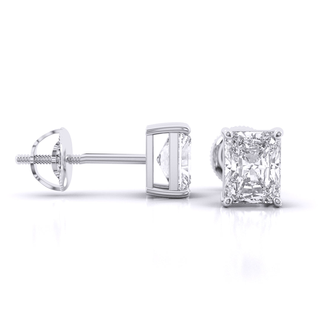 Radiant Cut Solitaire Earrings