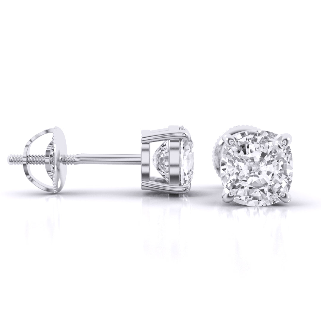 1 Carat Each Solitaire Diamond Earrings