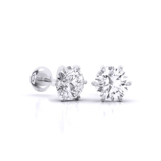 6 Prong Diamond Stud Earring