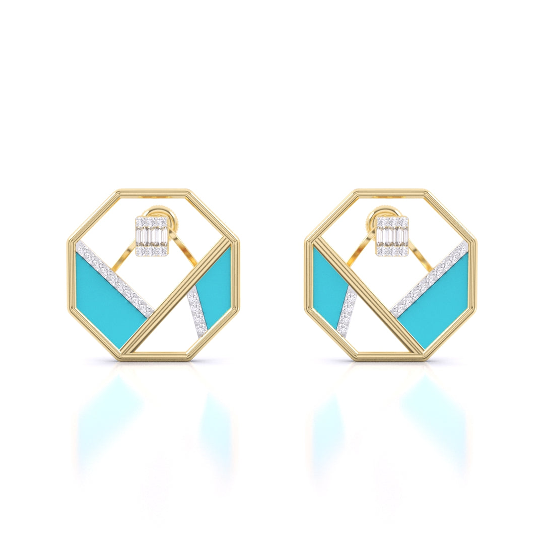 Matrix Octagon Earrings