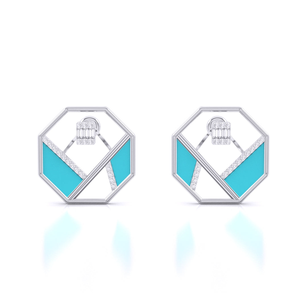 Matrix Octagon Earrings